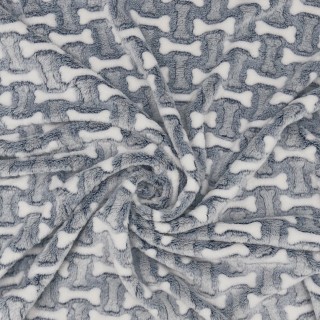 Kötött anyag - szőrme fehér csontok szürke színen