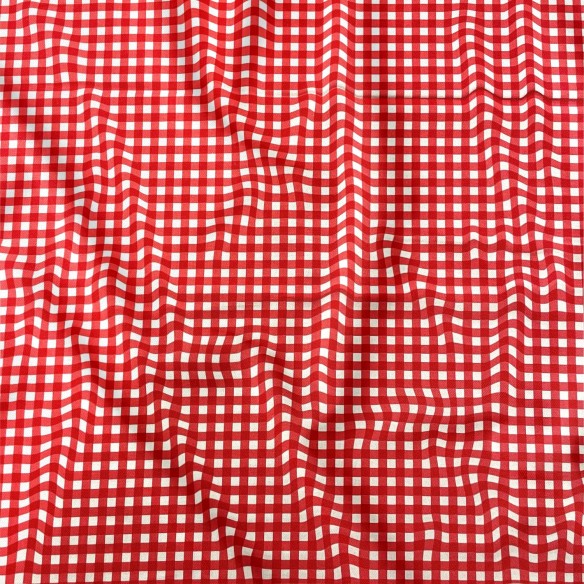 Pamutszövet - Ikea Grid Red