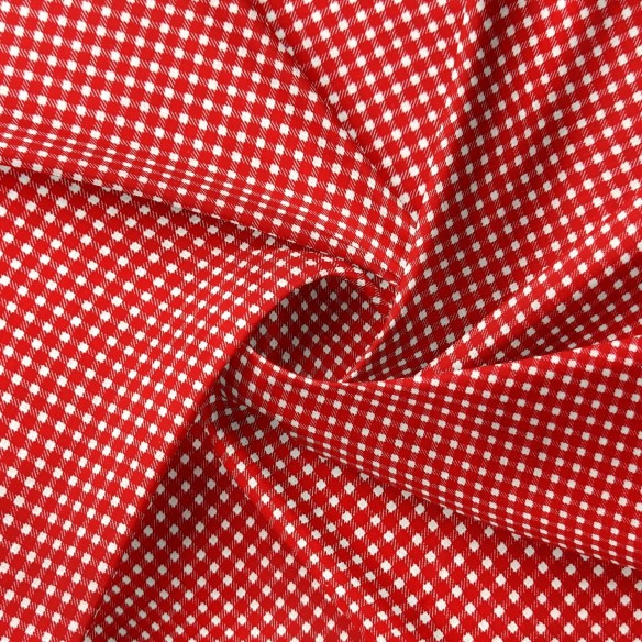 Pamutszövet - Houndstooth Red