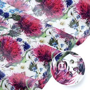 Vízálló szövet Oxford - fehér bogáncs