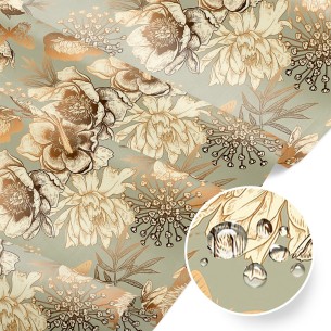 Vízálló szövet OXFORD - Madárkastély, zsálya