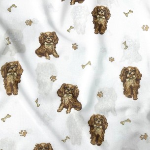 Pamut anyag - Cavalier, fehér