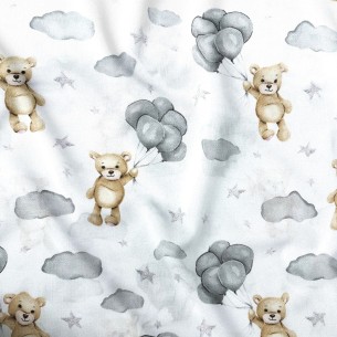 Pamut anyag - Teddy, szürke