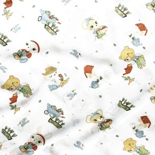 Pamut anyag - Kis kertészmedve