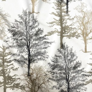 Pamut anyag - bézs erdő