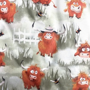 Pamut anyag - Őrült tehenek a réten