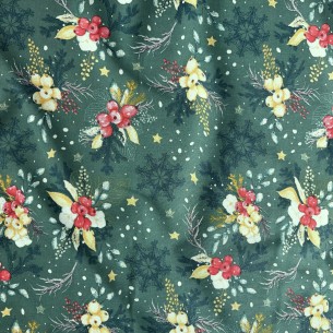 Pamut anyag - Karácsonyi Dekoráció, Fehér  - Cottye