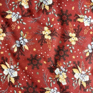 Pamut anyag - Karácsonyi Dekoráció, Fehér  - Cottye